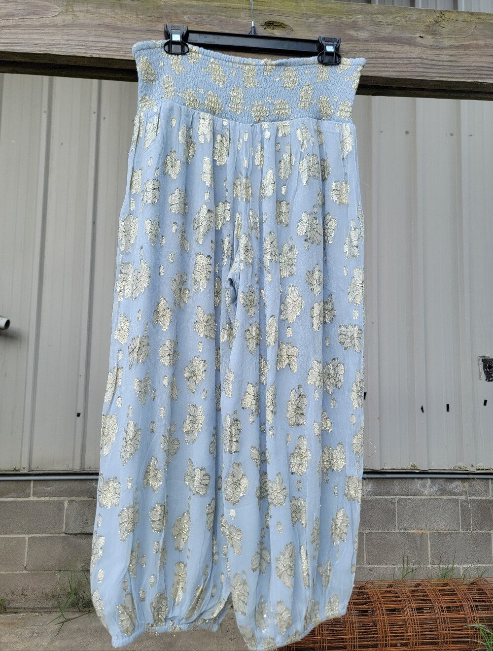 NWT Anthropologie Deco Metallic Balloon Pants Medium Petite